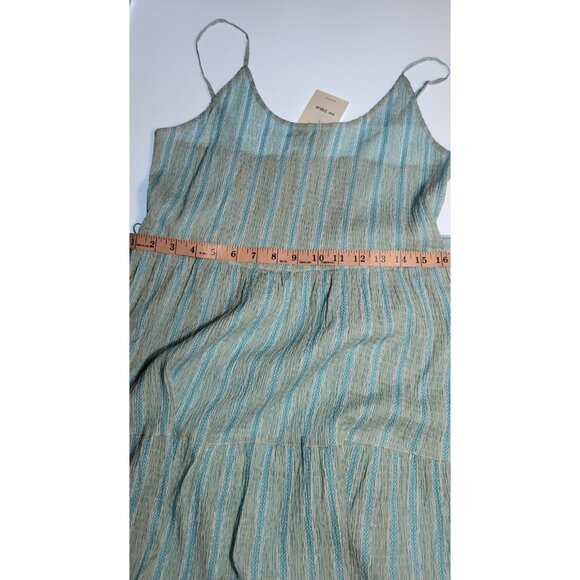 Splendid Dress Womens Size Large Maxi Striped Teal/White - Picture 10 of 14